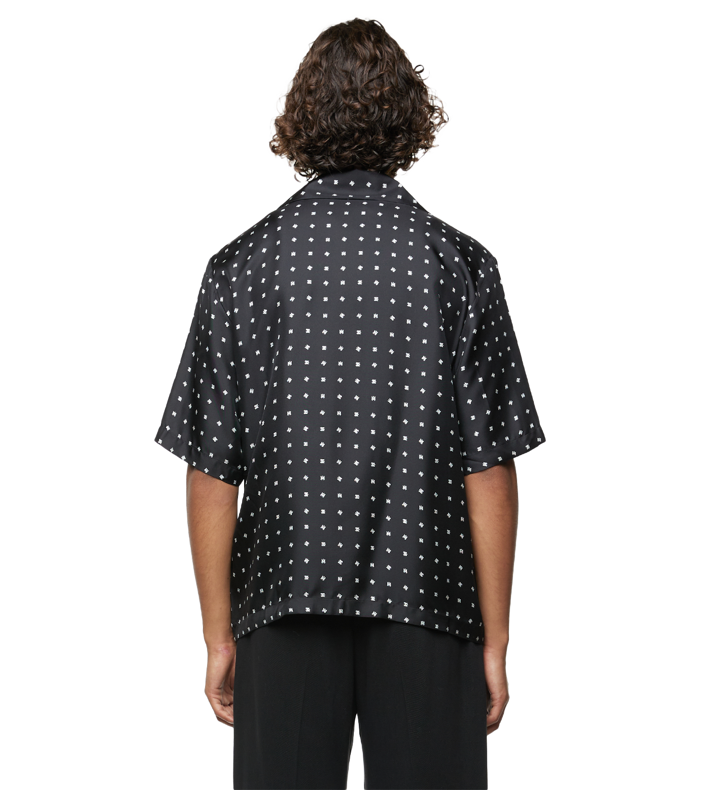 Mix-print Silk Shirt Black