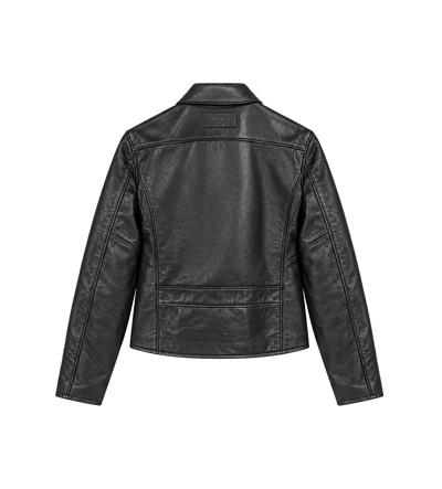 Hip Pocket Leather Jacket Black