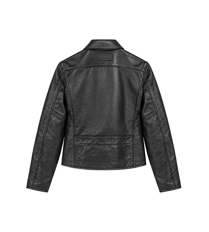Hip Pocket Leather Jacket Black