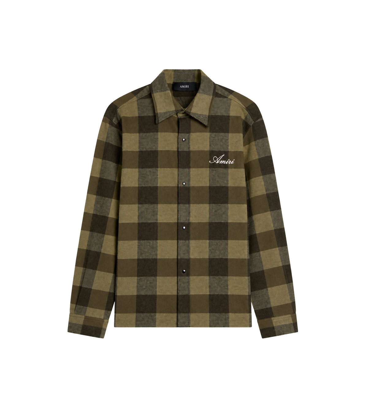 Heavy Flannel Check Shirt Deep Olive