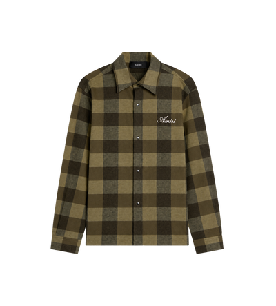 Heavy Flannel Check Shirt Deep Olive