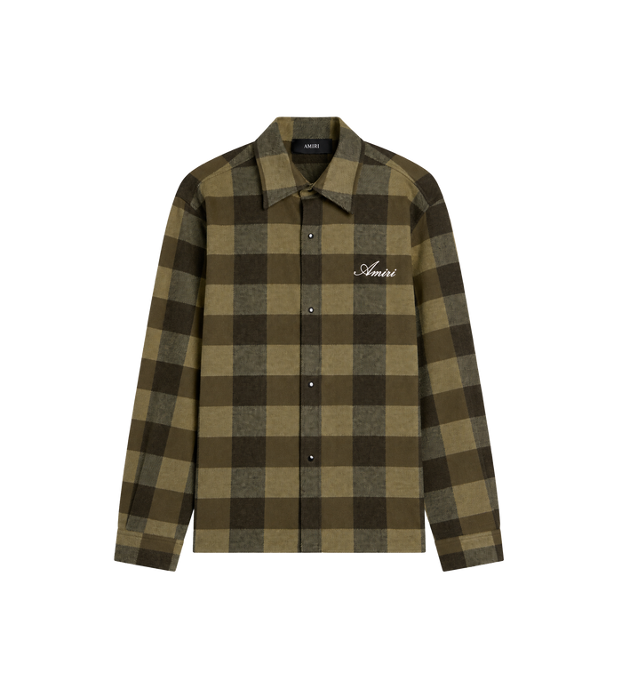 Heavy Flannel Check Shirt Deep Olive