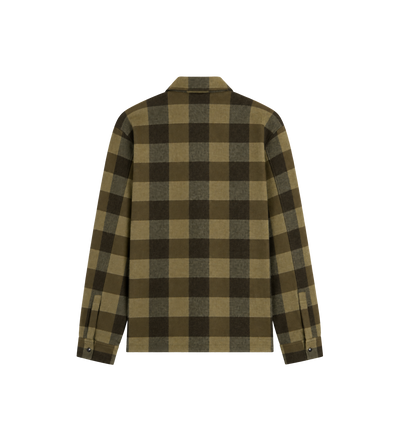Heavy Flannel Check Shirt Deep Olive