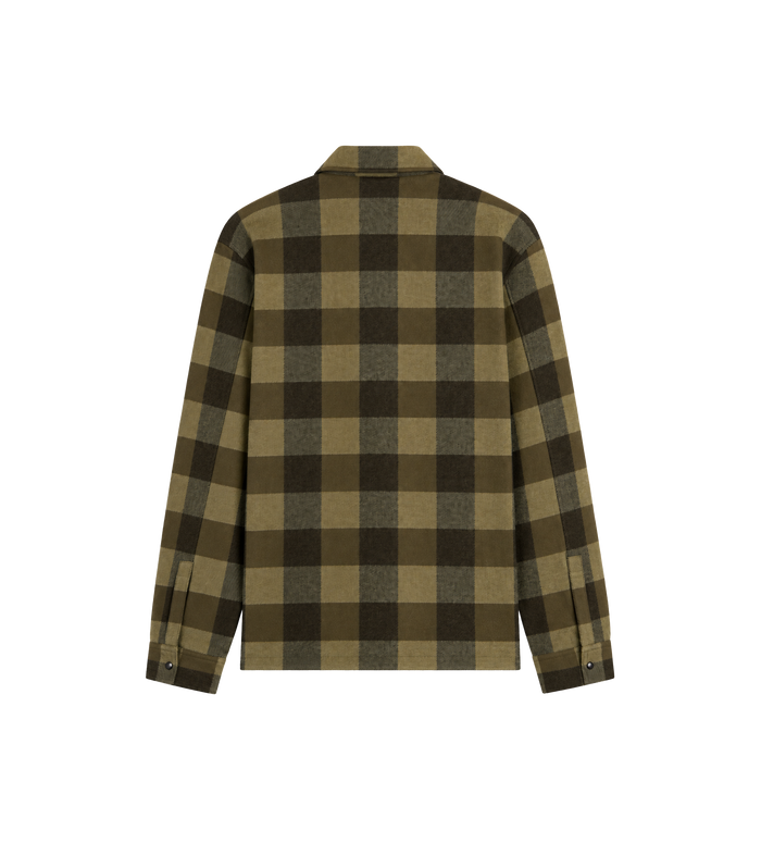 Heavy Flannel Check Shirt Deep Olive