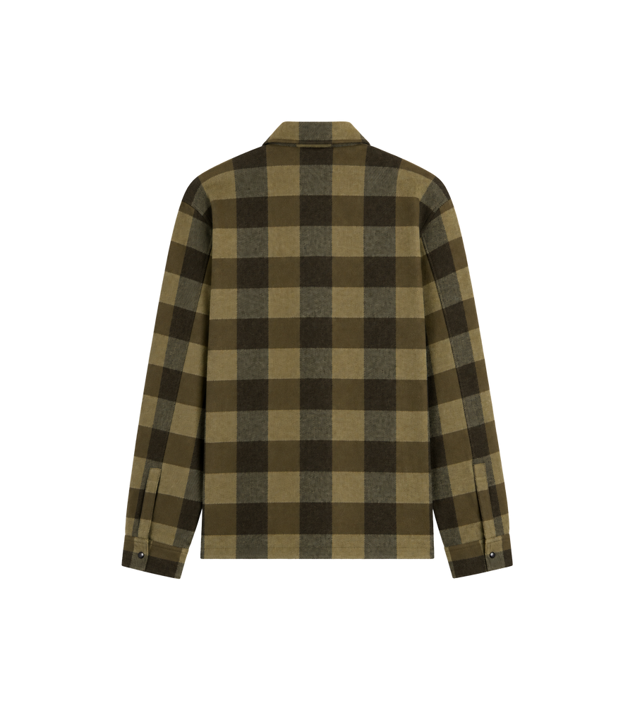 Heavy Flannel Check Shirt Deep Olive