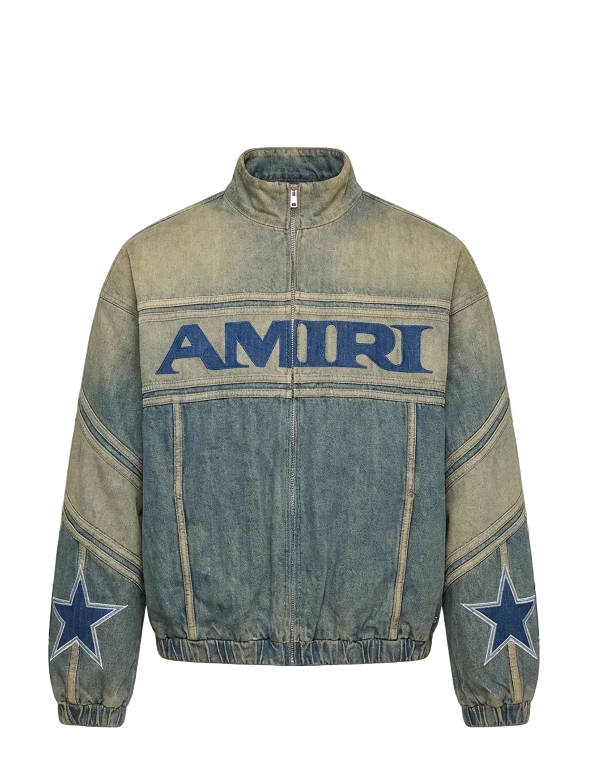 AMIRI Denim Track Jacket in Worn Slate
