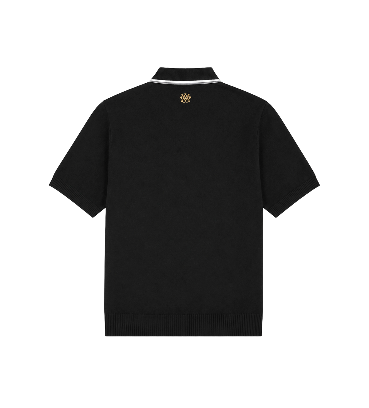 MA Panelled Knit Polo Shirt Black