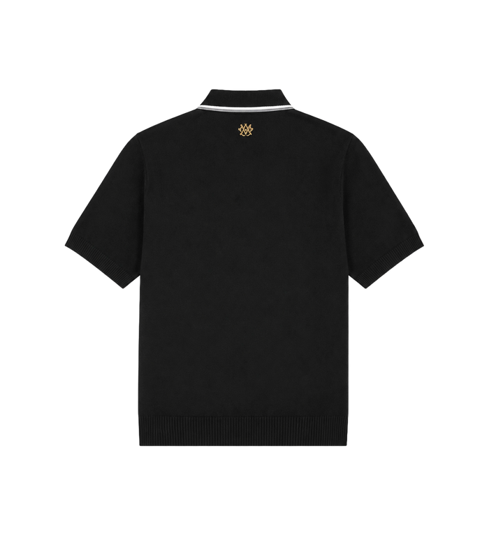 MA Panelled Knit Polo Shirt Black