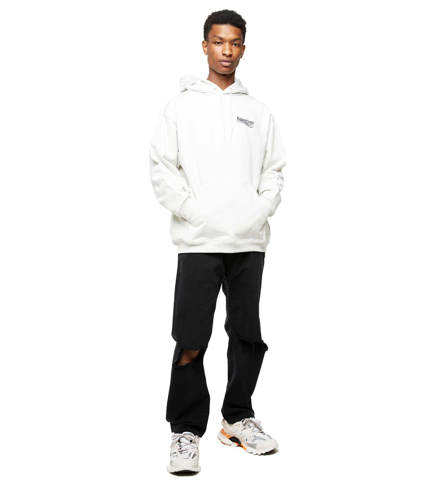 Political Campaign Hoodie Dirty White