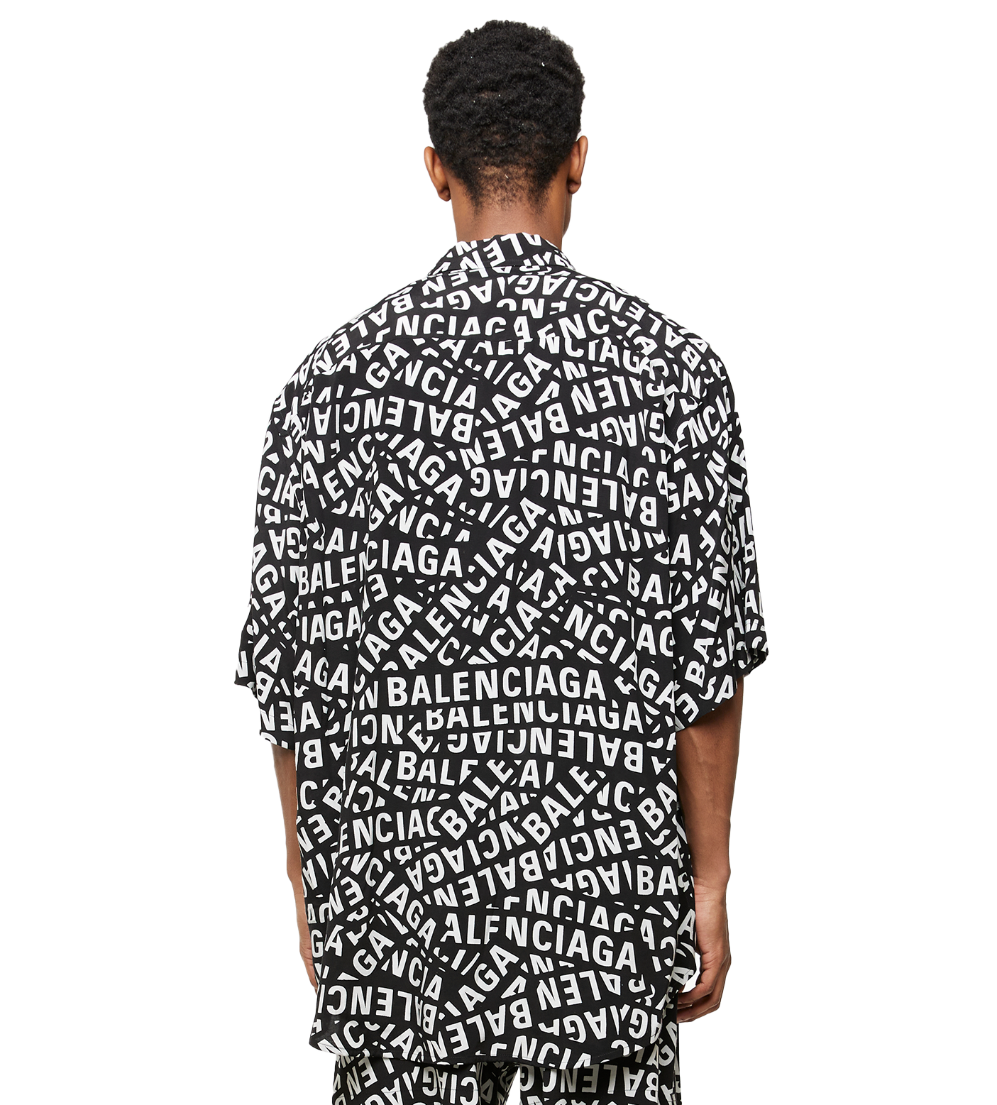 Logo Strips Shorts Sleeve Shirt Black