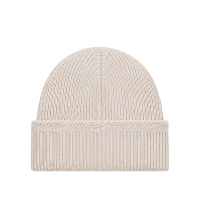 Cashmere Blend Logo Beanie Beige
