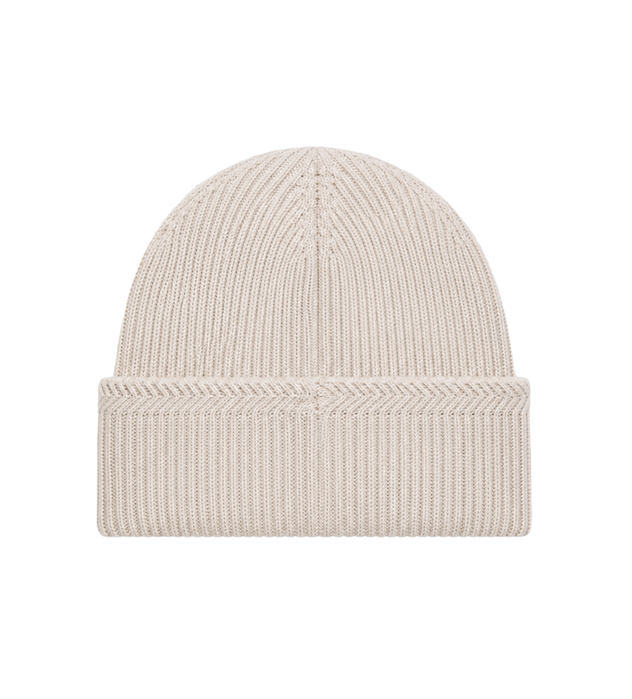 Cashmere Blend Logo Beanie Beige