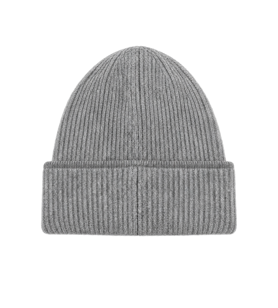 Ribbed Logo Beanie Grey