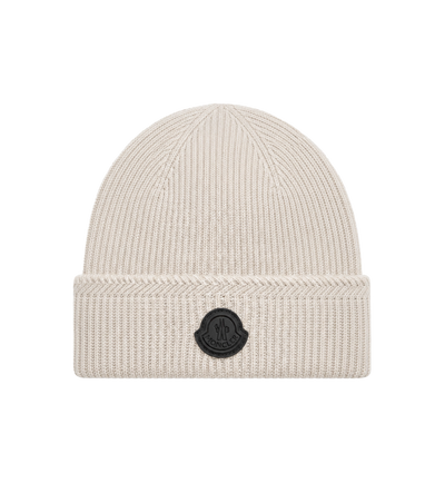 Cashmere Blend Logo Beanie Beige