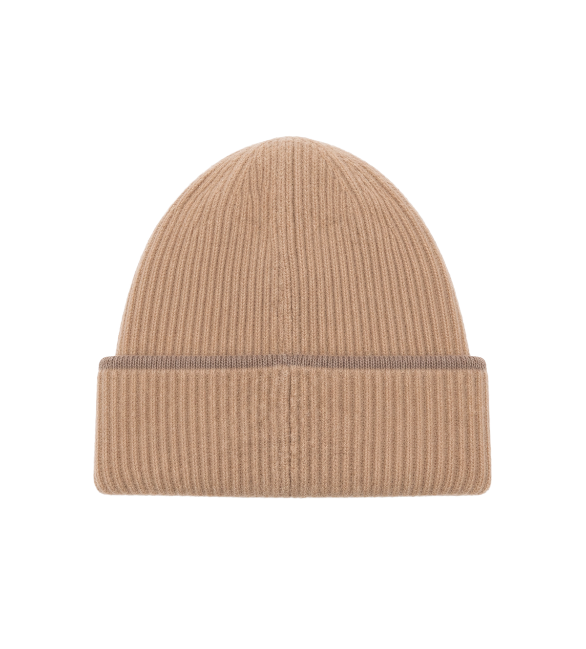 Ribbed Logo Beanie Beige