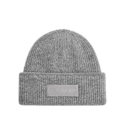 Ribbed Logo Beanie Grey