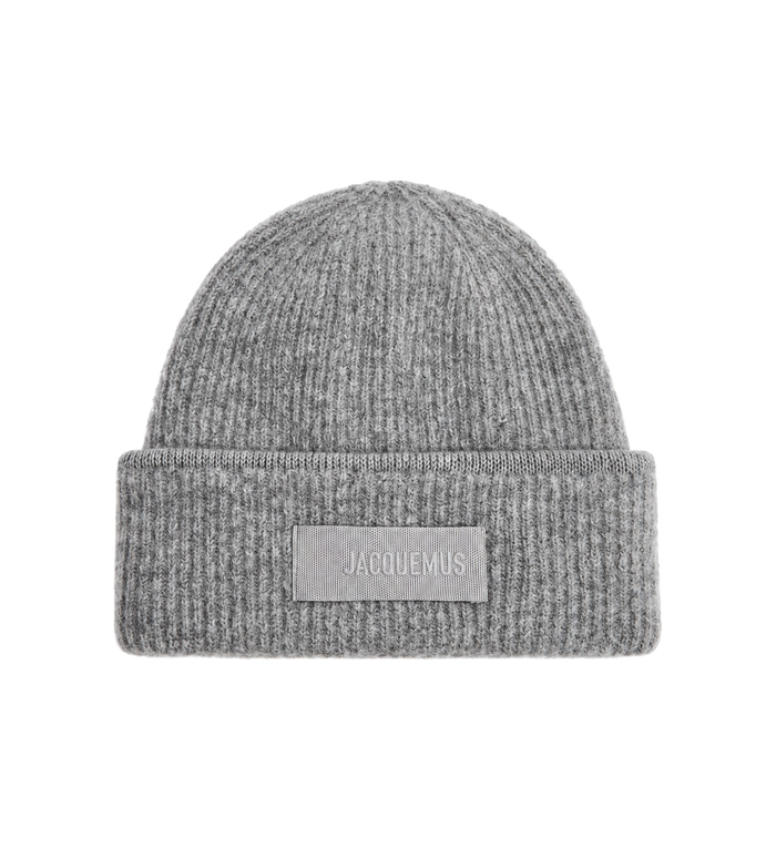 Ribbed Logo Beanie Grey