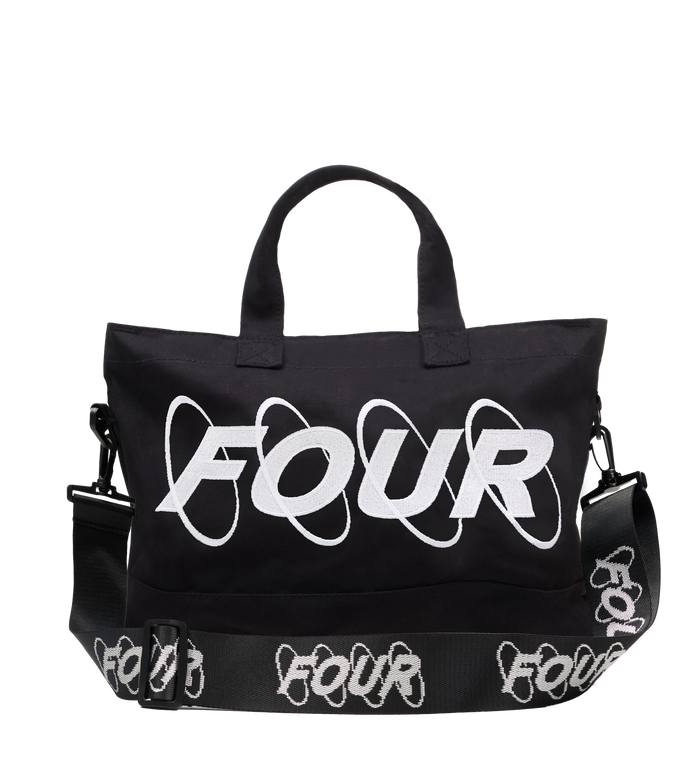 Circles Embroidery Shopper Wit