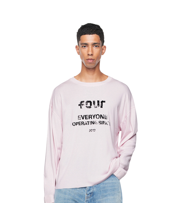 Quote Boxy Longsleeve Light Pink