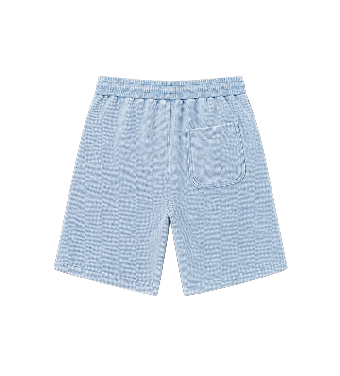 After 4PM Waffle Shorts Washed Lichtblauw