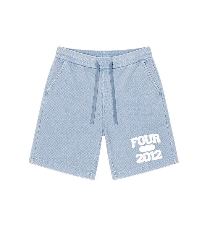 After 4PM Waffle Shorts Washed Lichtblauw