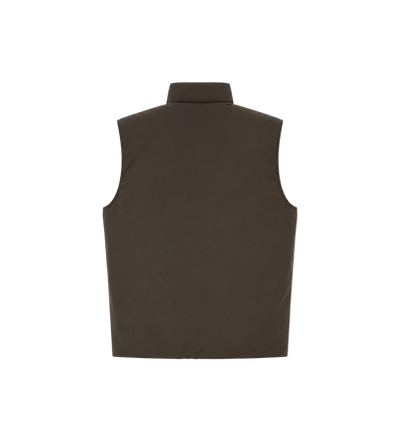 Logo-Print Down Gilet Brown