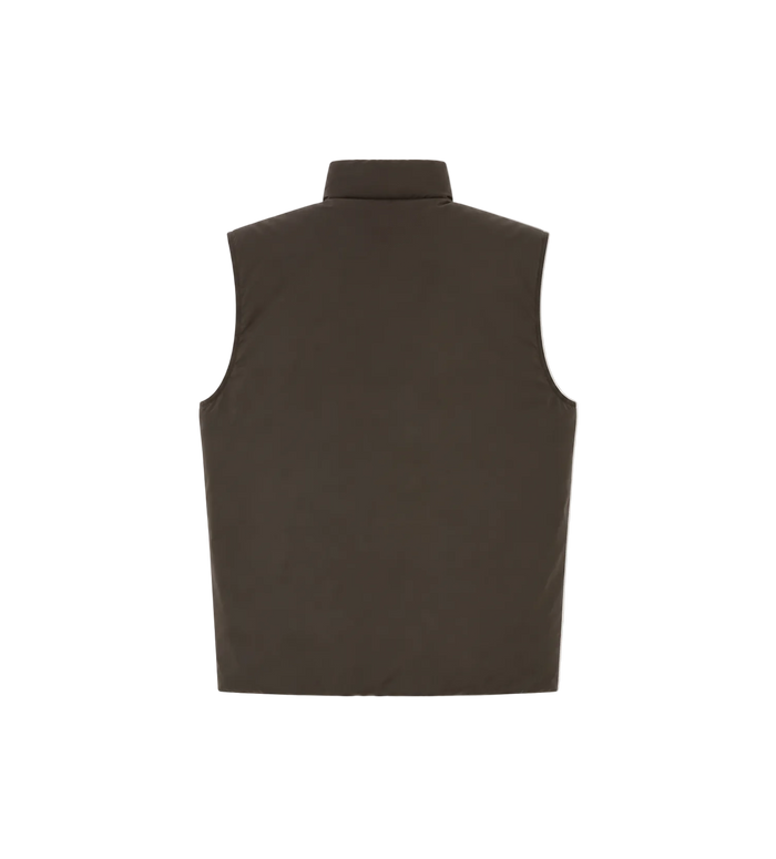 Logo-Print Down Gilet Brown