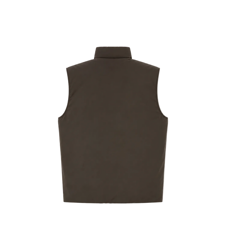 Logo-Print Down Gilet Brown
