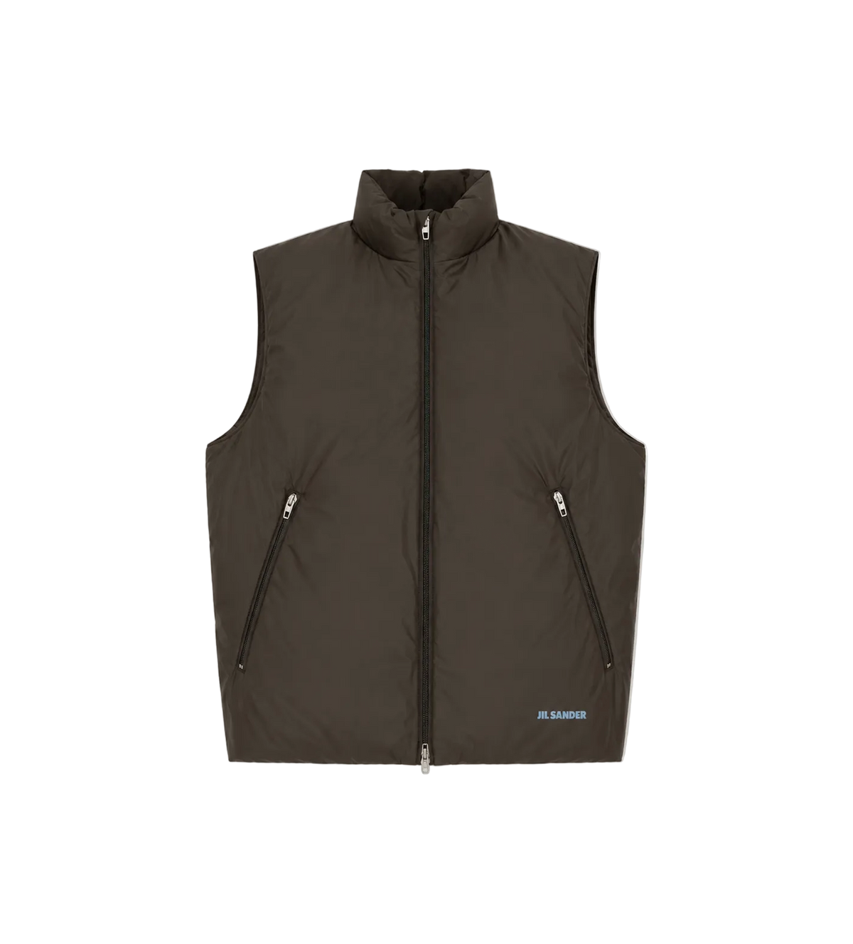 Logo-Print Down Gilet Brown
