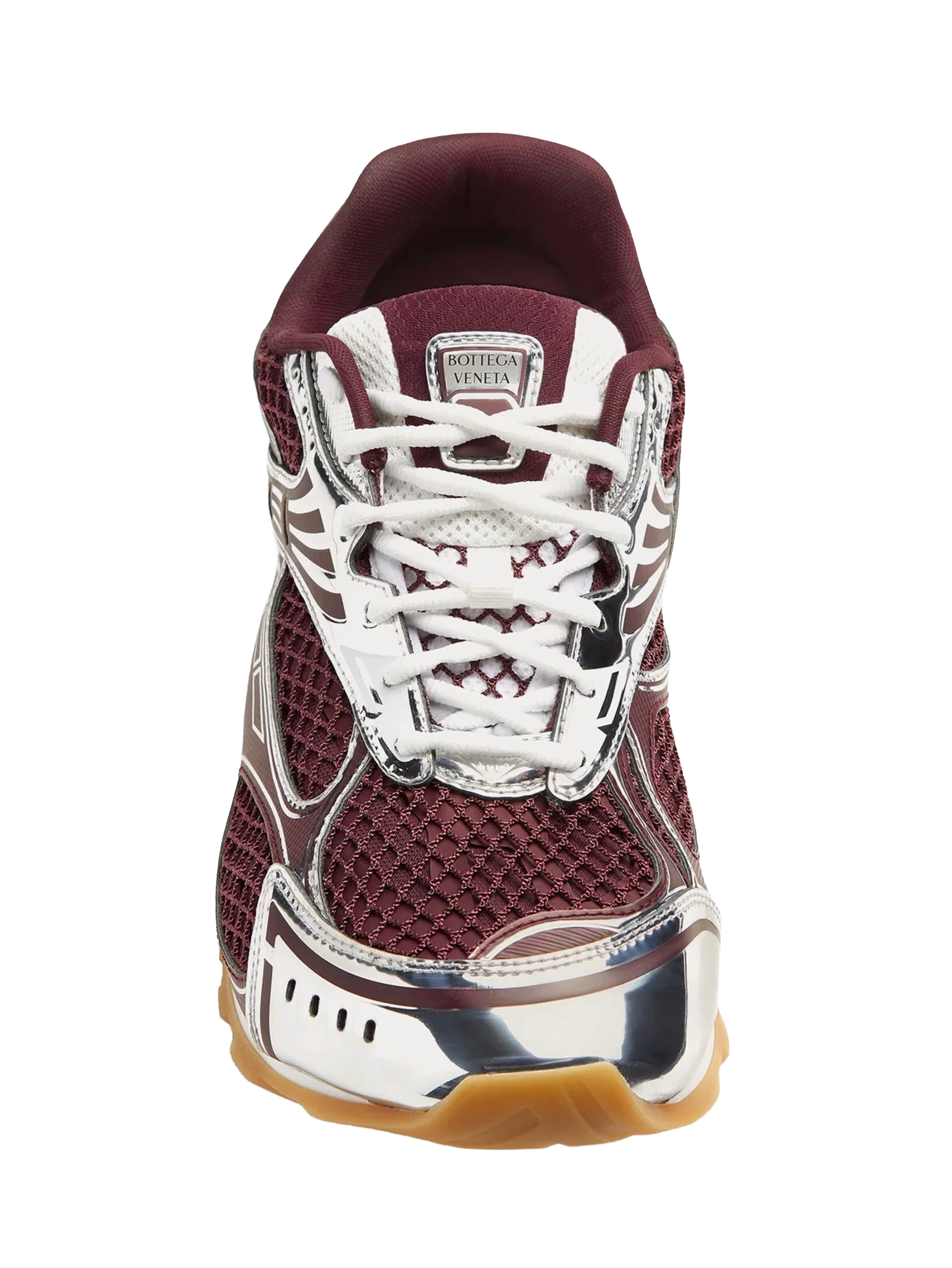 Bottega Veneta Orbit Lace-Up Sneakers in Barolo Silver