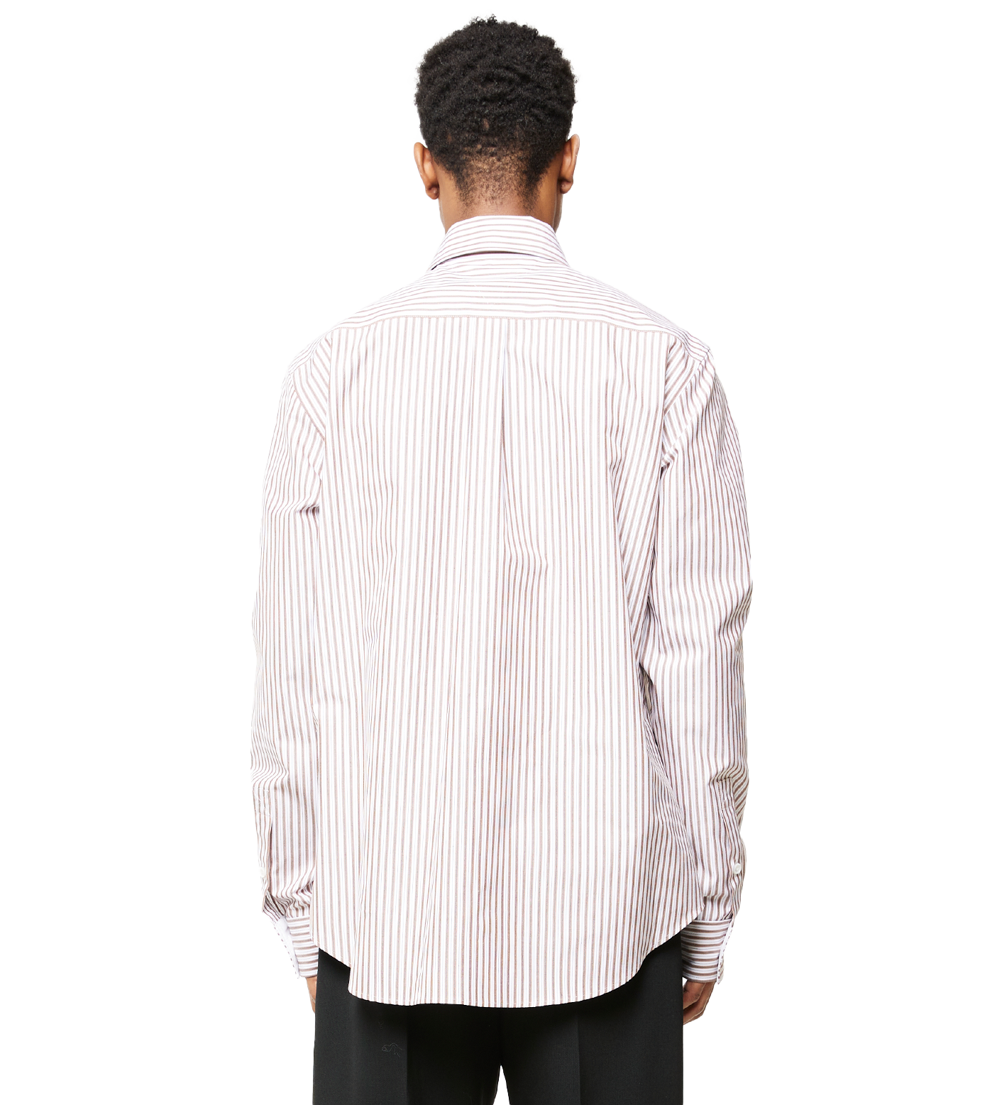 Compact Cotton Striped Shirt Pale Grey