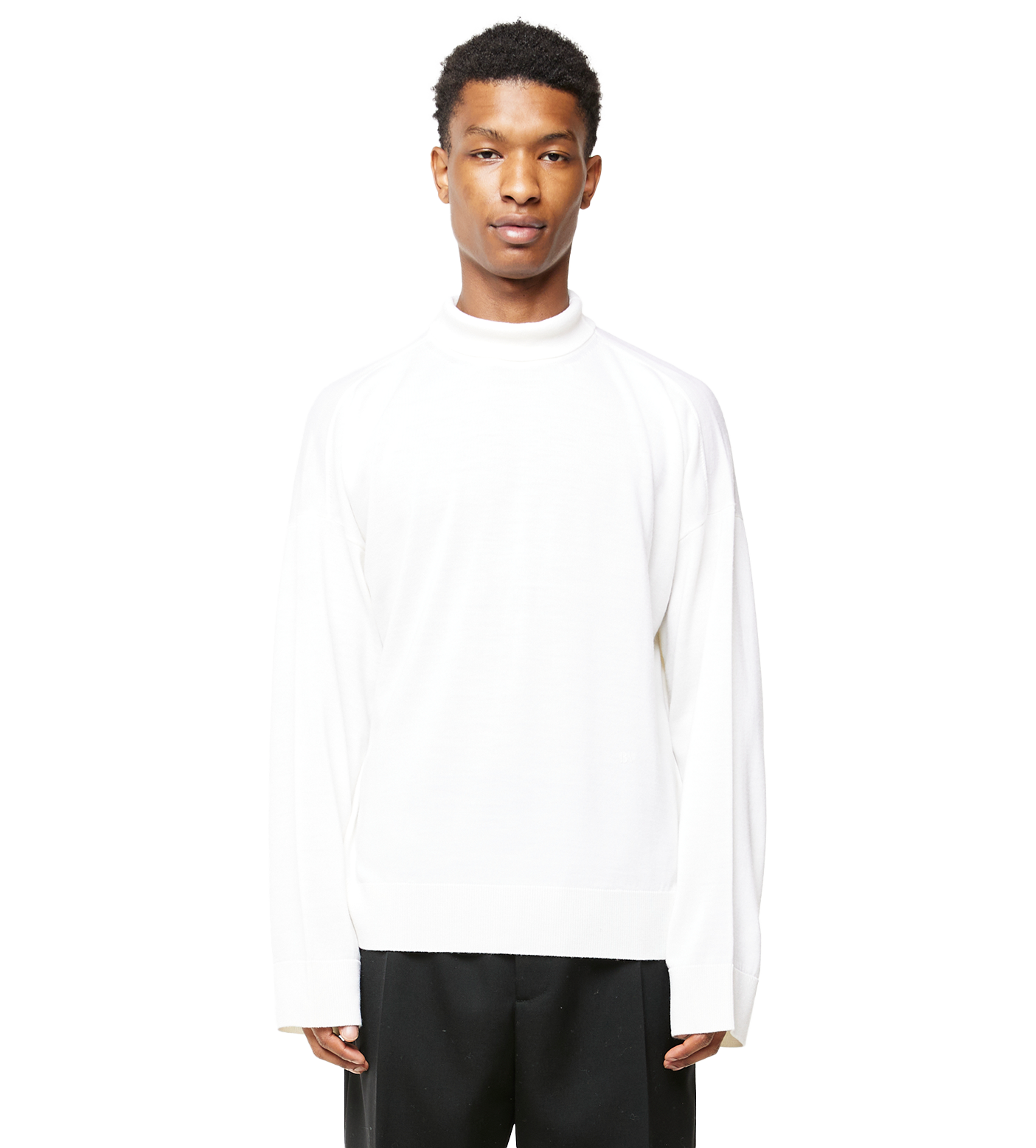 Light Wool Turtleneck Chalk