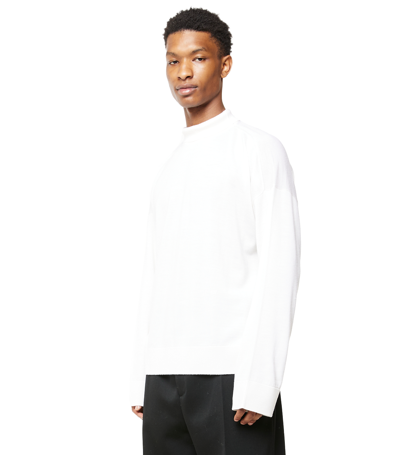 Light Wool Turtleneck Chalk