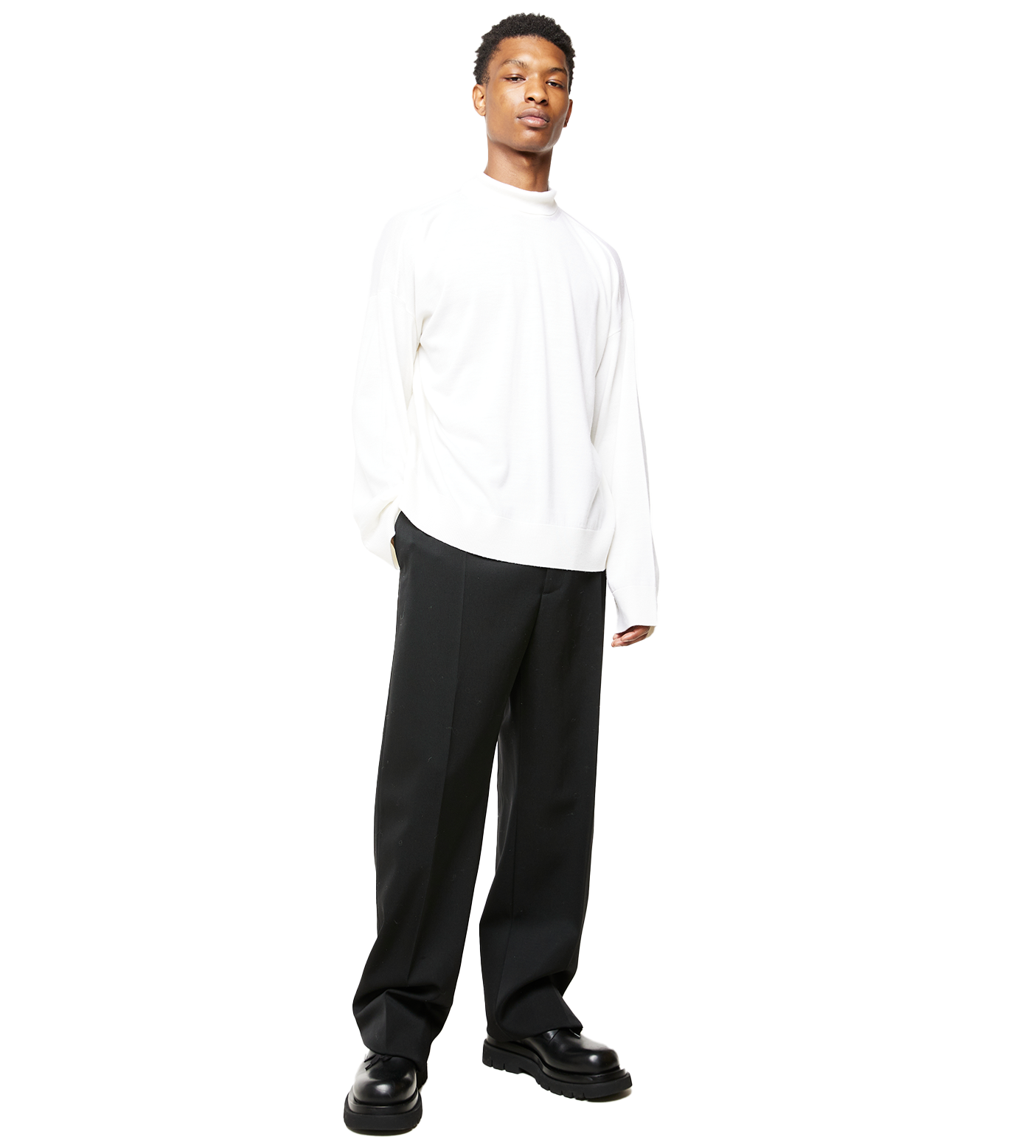 Light Wool Turtleneck Chalk