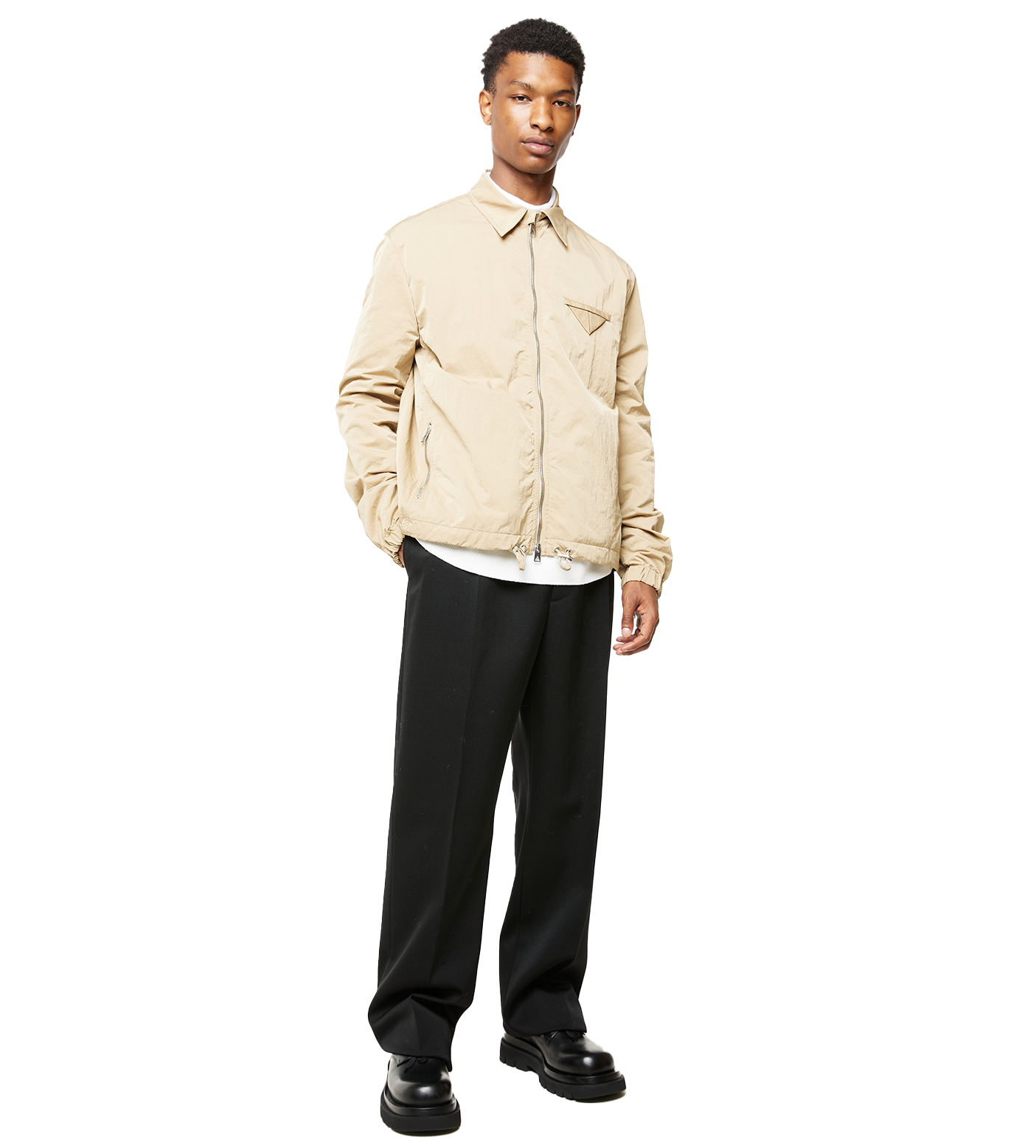 Triangle Pocket Nylon Jacket Sesame