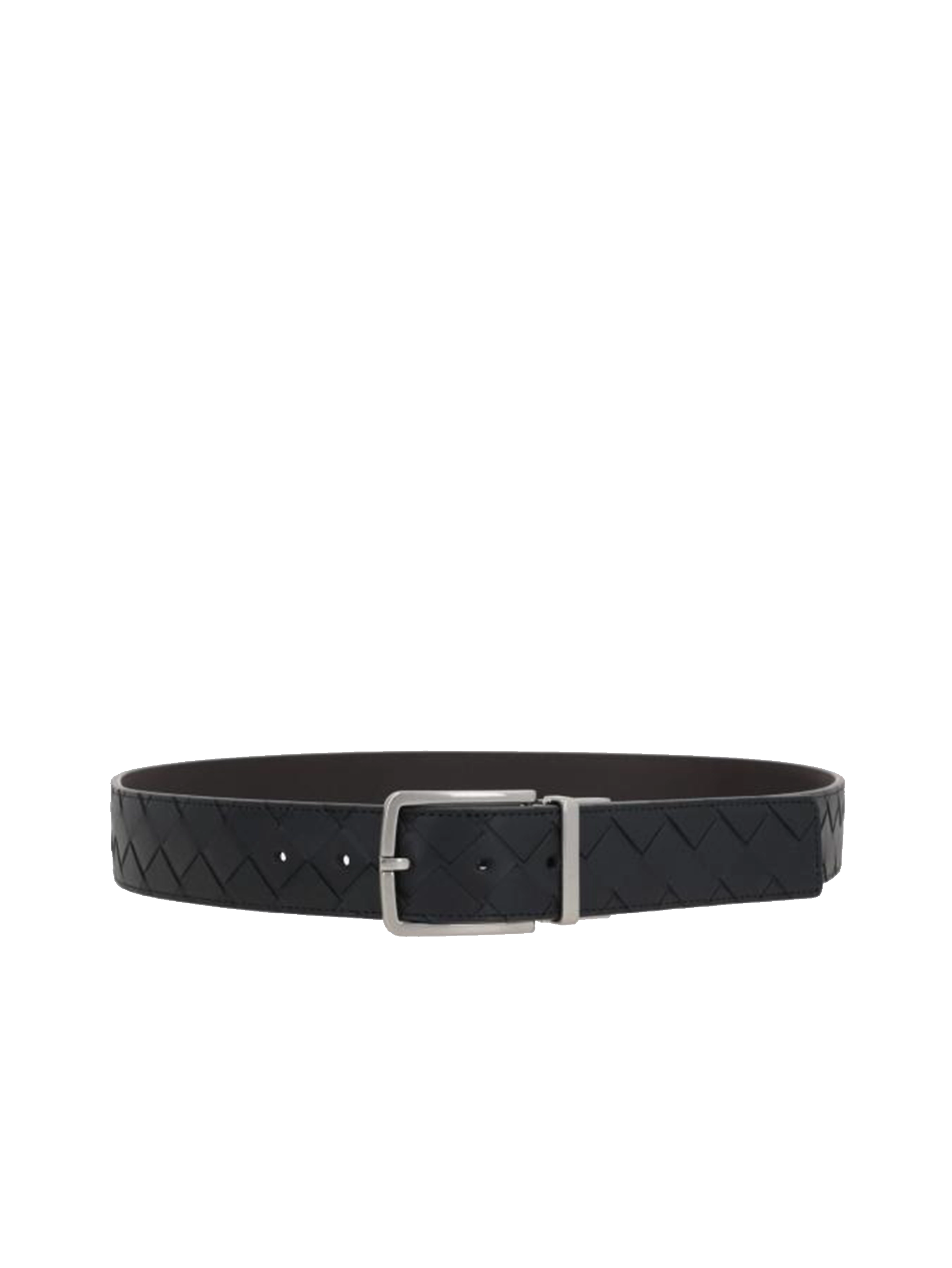 Bottega Veneta Intrecciato Reversible Belt in Black