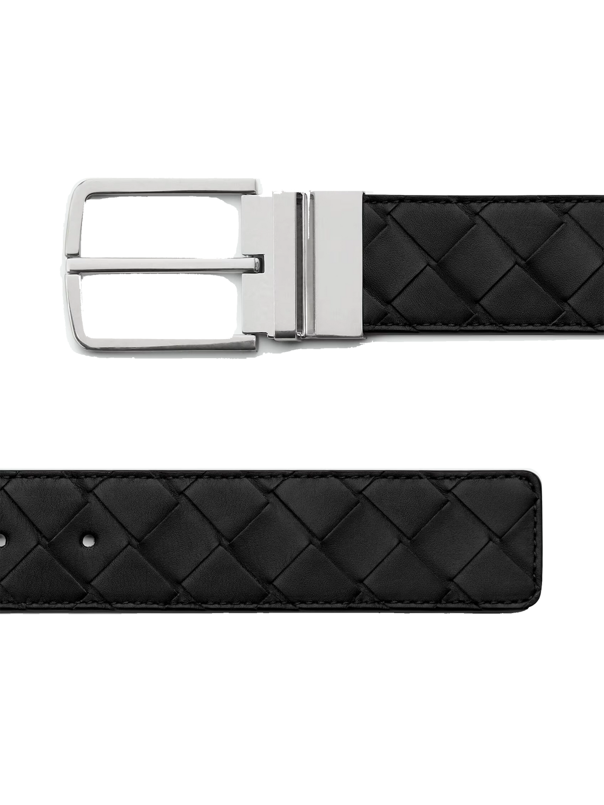 Intrecciato Reversible Belt in Black