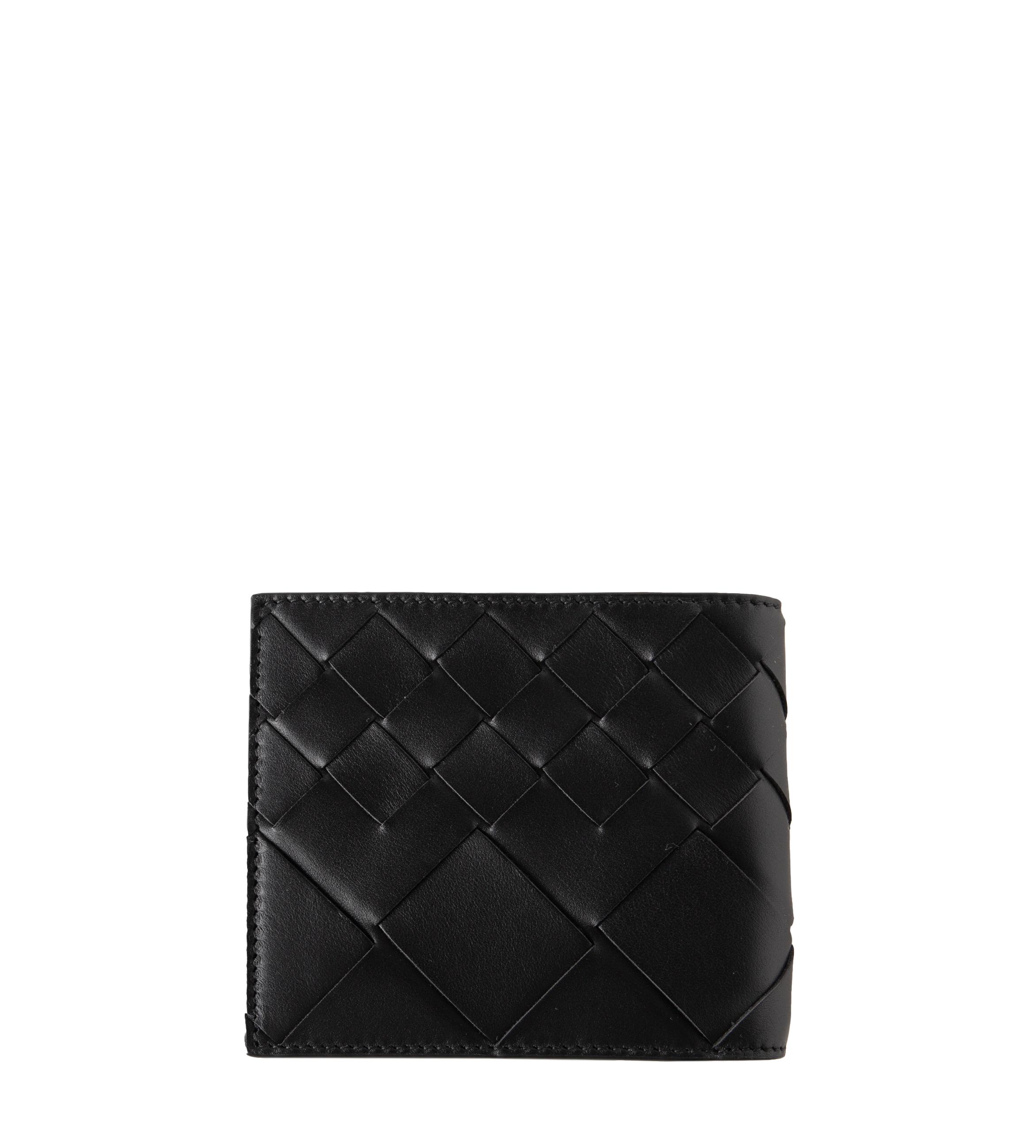 Intrecciato Bi-Fold Wallet Black Silver