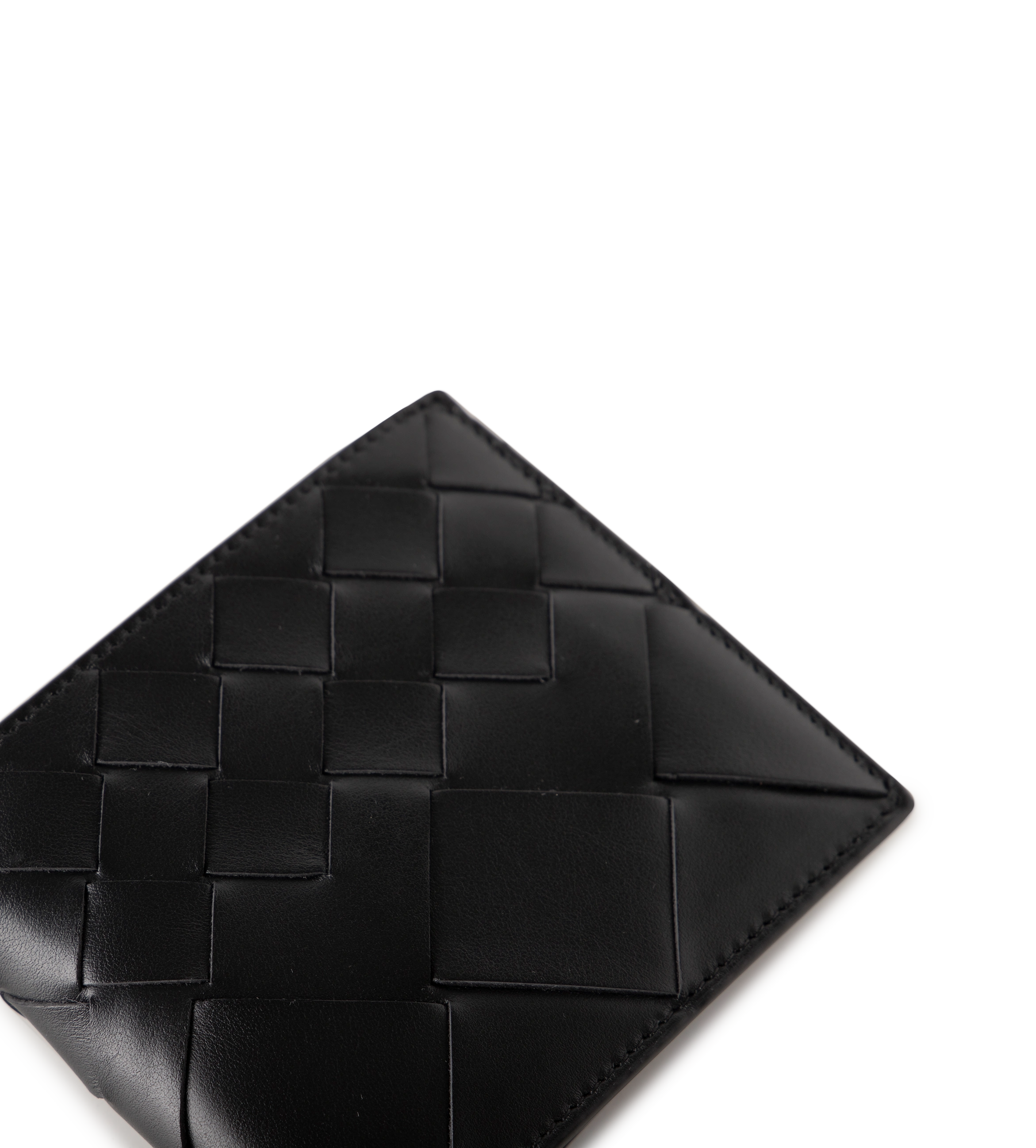 Intrecciato Bi-Fold Wallet Black Silver