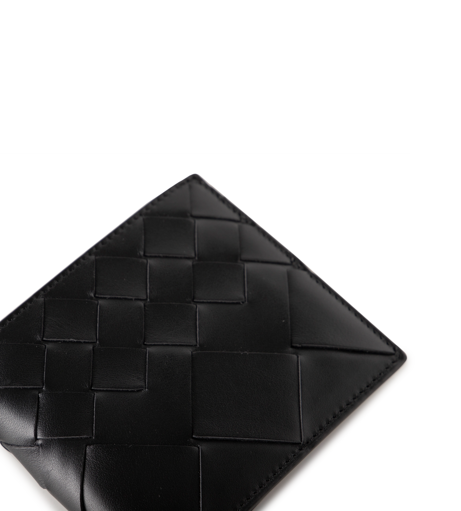 Intrecciato Bi-Fold Wallet Black Silver