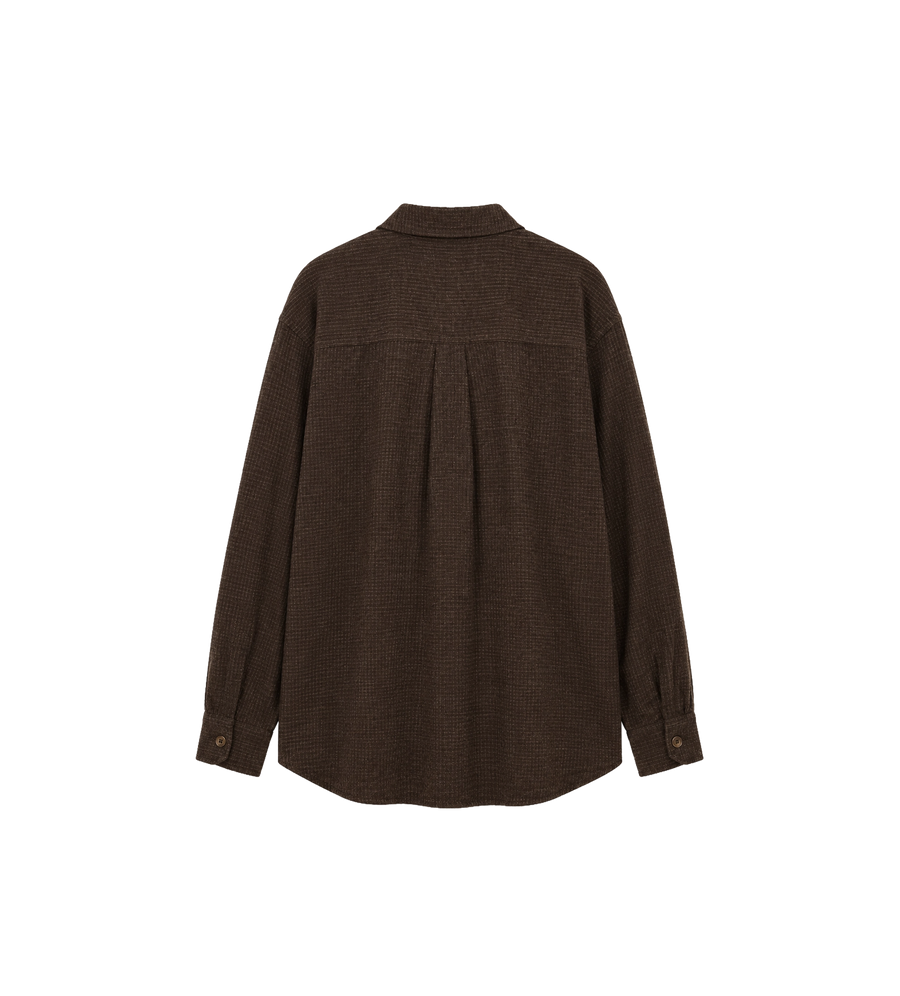 Geleend overhemd – truffelruitrasterdoek