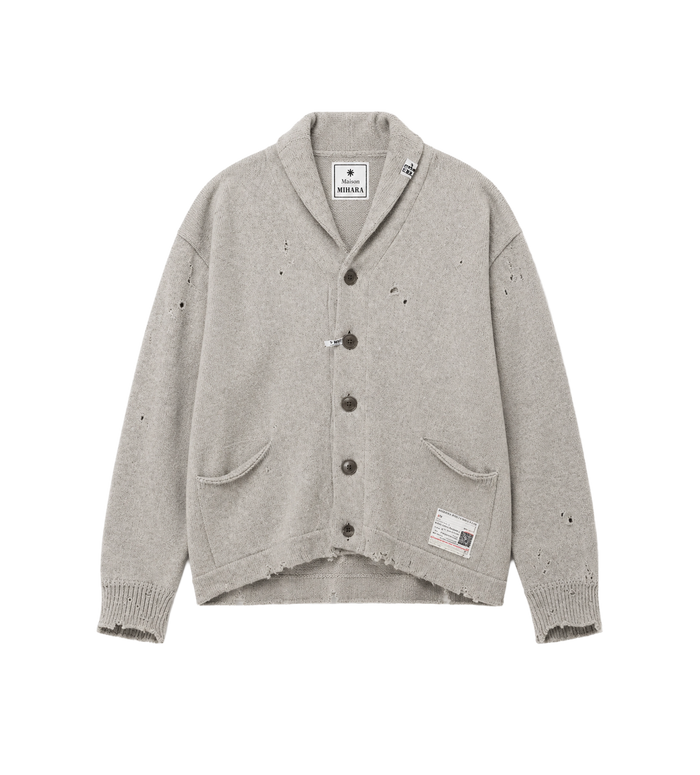 Sweatshirt Combined Knit Cardigan Gray