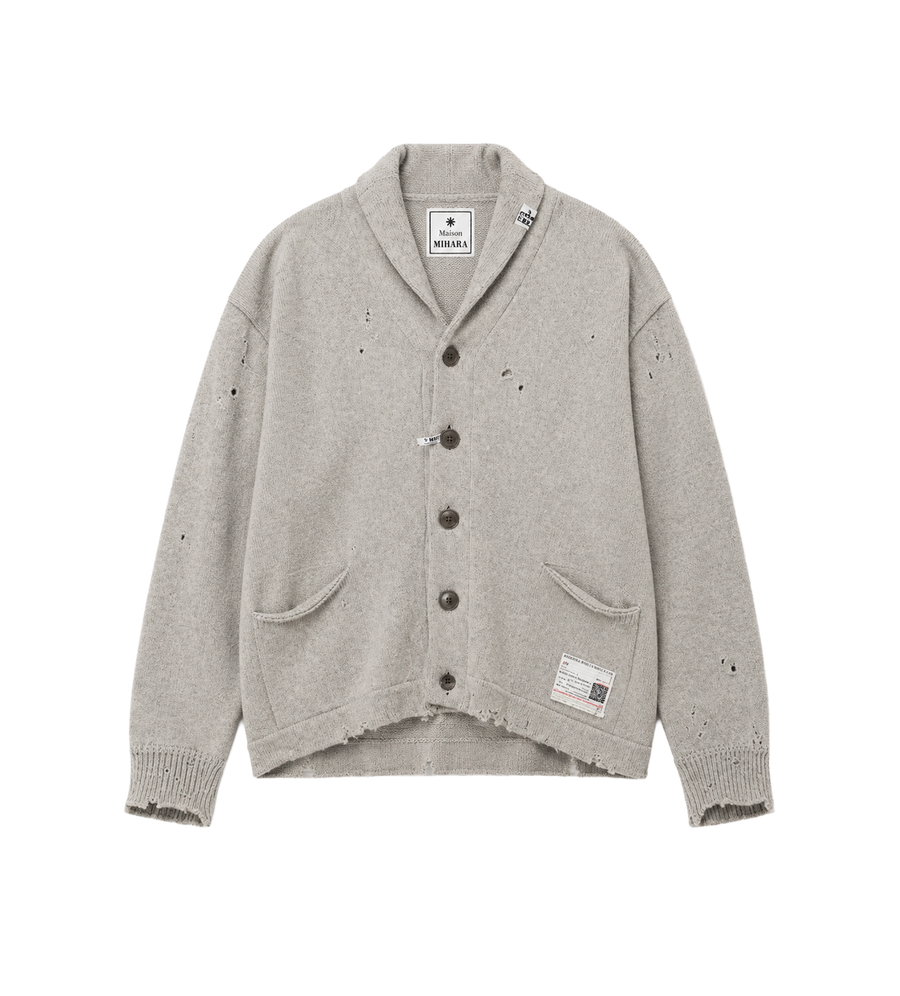 Sweatshirt Combined Knit Cardigan Gray