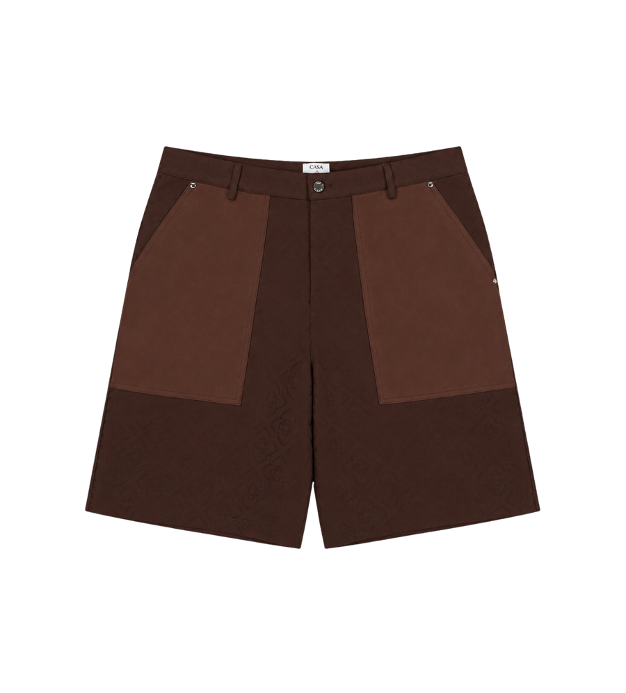 Monogram Cargo Shorts Brown