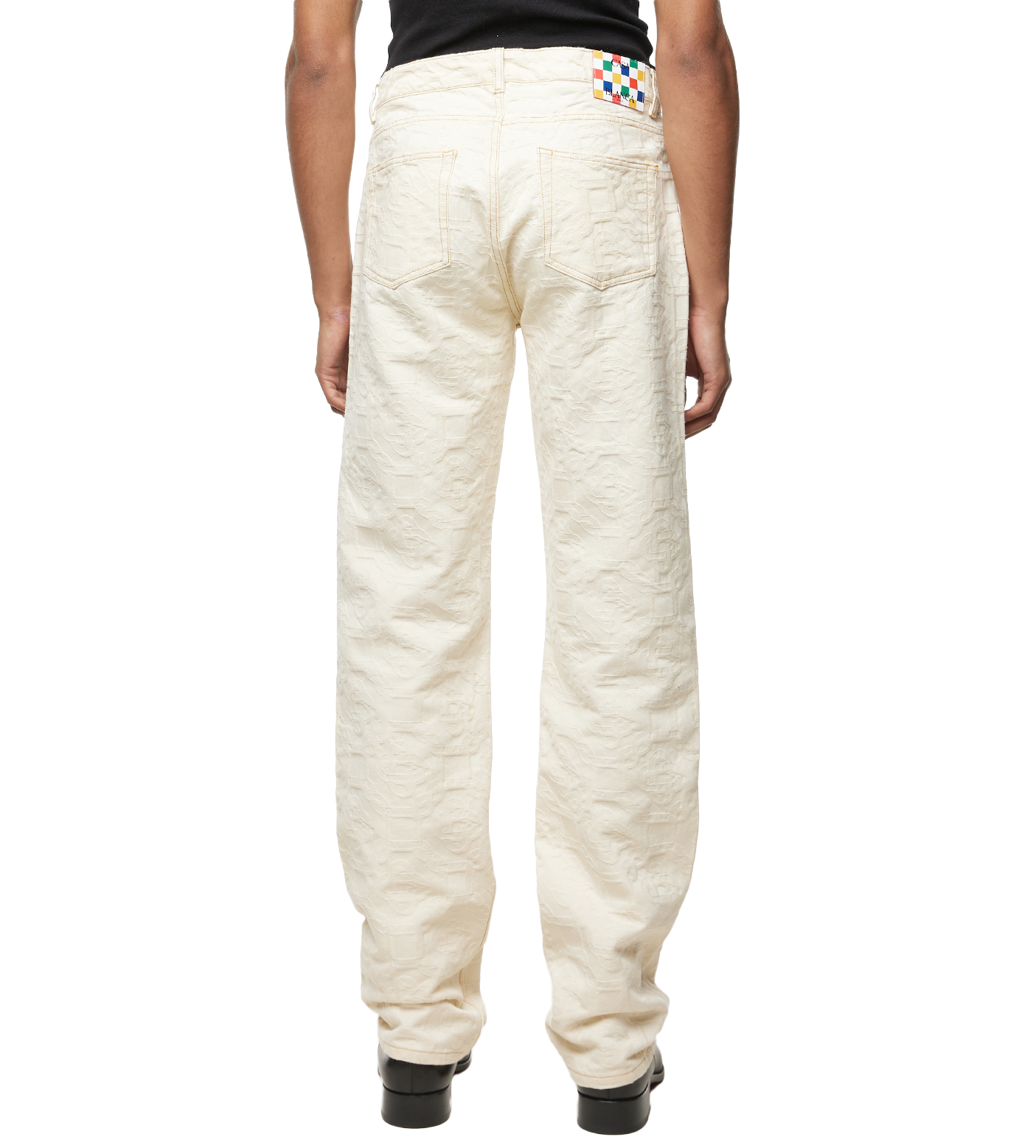 Monogram Straight Leg Jeans Off-White