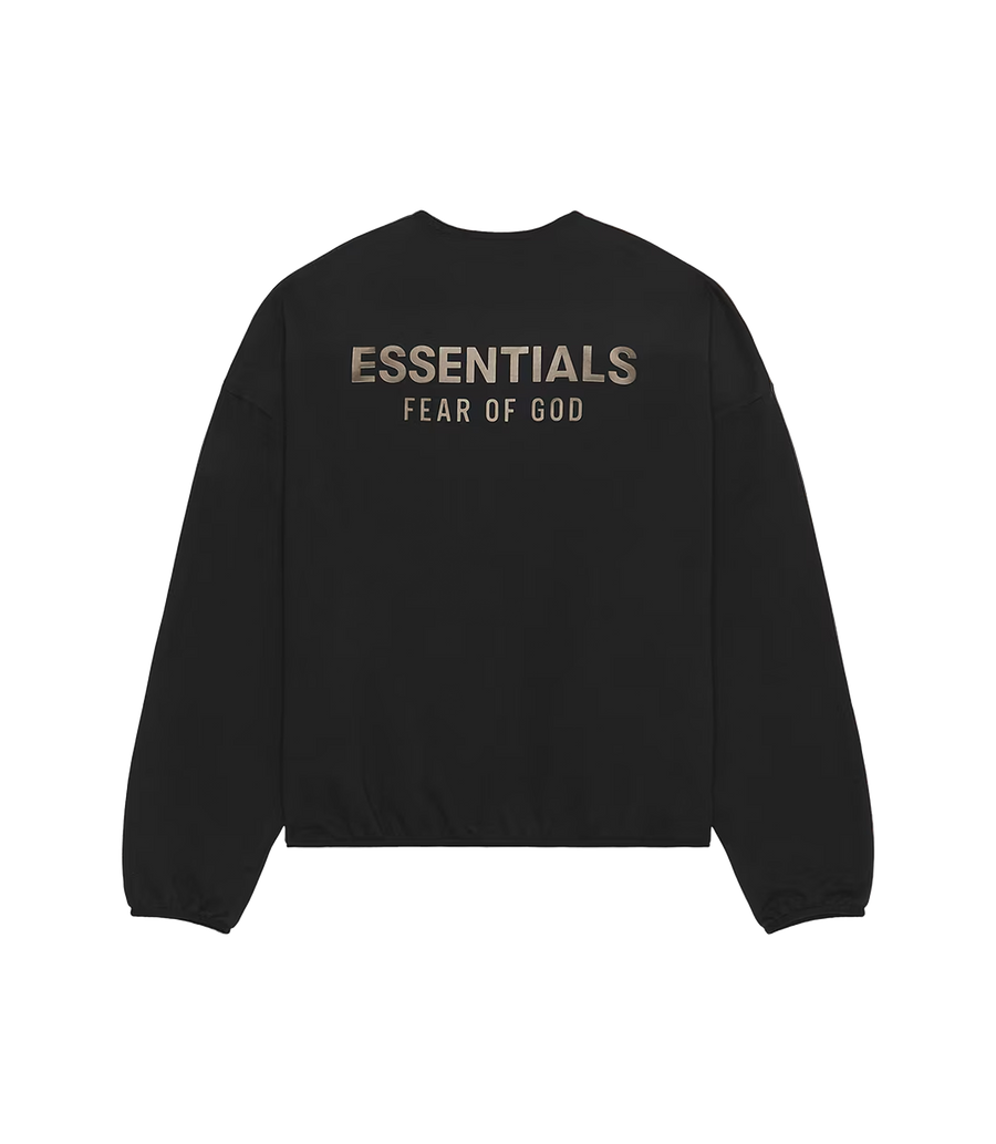 Fear of God Essentials Modern Fit Fleece Crewneck in Jet Black