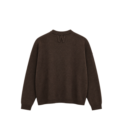 Embroidered Wool Sweater Brown