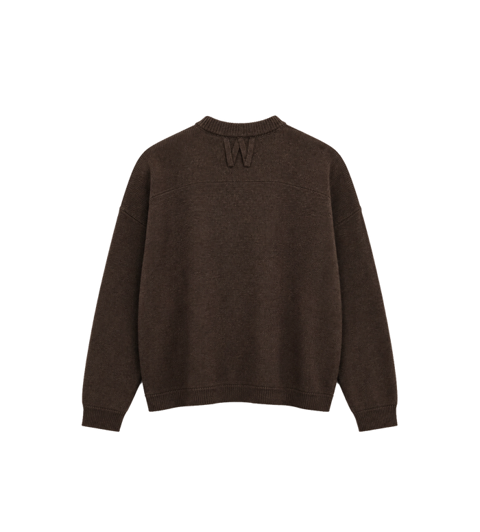 Embroidered Wool Sweater Brown