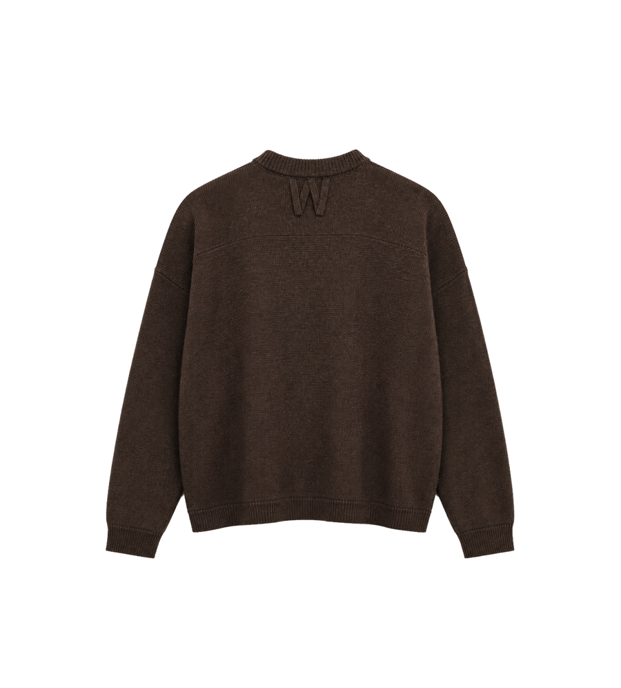 Embroidered Wool Sweater Brown