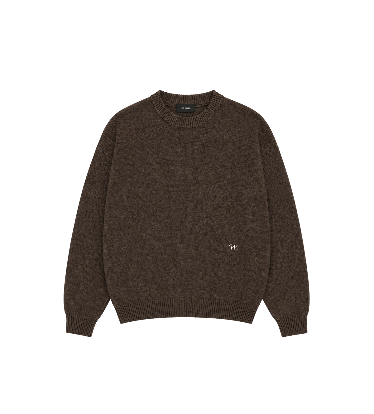 Embroidered Wool Sweater Brown